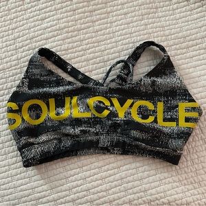 Soul Cycle Sports Bra (Workout bra) Yellow, black, and white